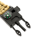 Paracord Bracelet With Sspark Cutter, Compass and Whistle