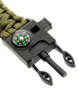 M-Tac paracord bracelet with spark cutter, compass and whistle