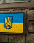 Patch the flag of Ukraine with the coat of arms in relief PVC