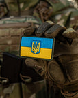 Patch the flag of Ukraine with the coat of arms in relief PVC