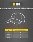 Mesh Flex Ripstop Baseball Cap with velcro
