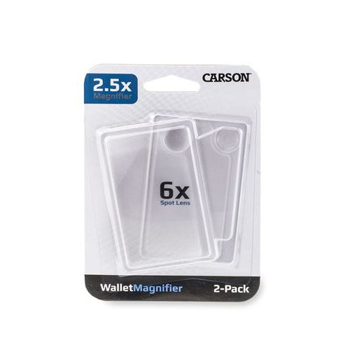 Carson Zakloep WM-01 2,5x Creditcard-formaat Loep met 6x Spot Lens