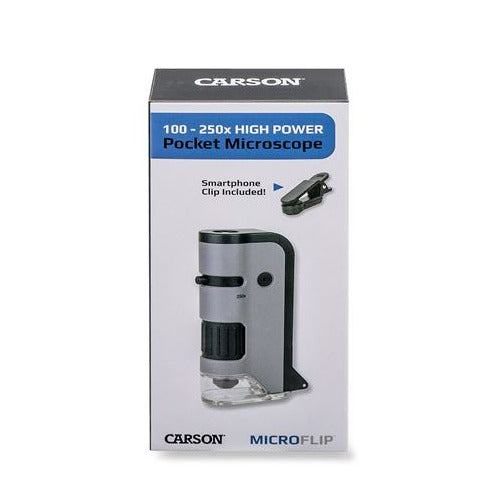 Carson Handmicroscoop MP-250 MicroFlip 100-200x met Smartphone Adapter