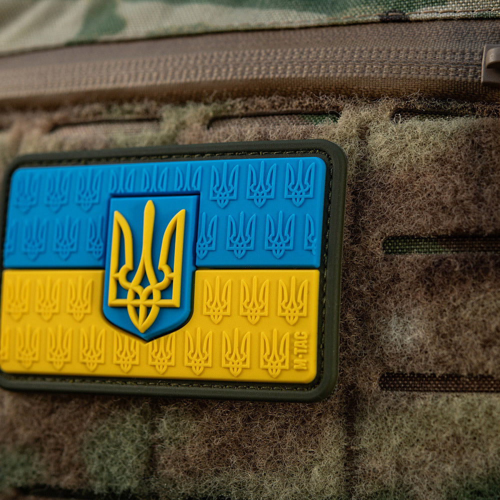 Patch the flag of Ukraine with the coat of arms in relief PVC