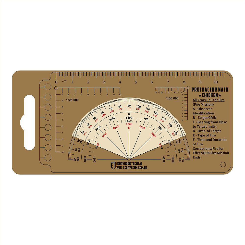 Ecopybook Tactical Ruler Protractor NATO "Chicken"