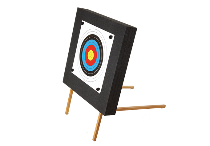 EK Archery Target Youth, Foam, 60x60cm, 3cm EVA/7cm polymer, with wooden stand, targetface, 4 pins