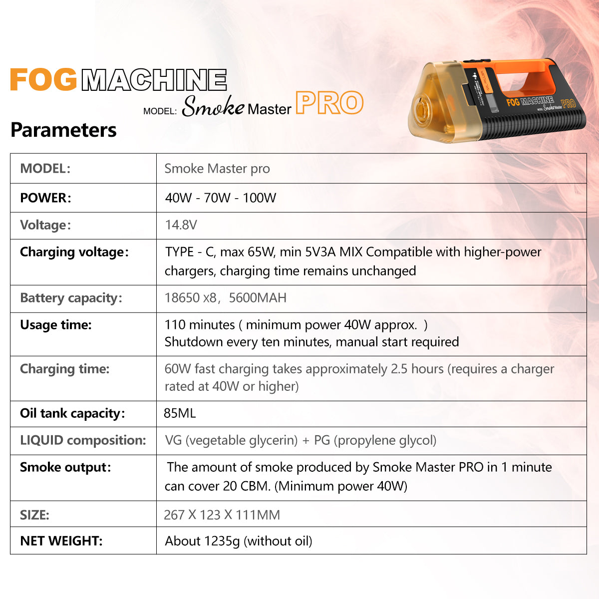 Lensgo Handheld Rookmachine Smoke Master Pro