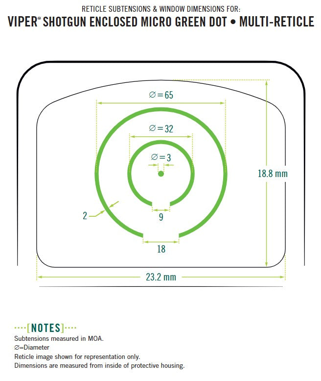 Vortex Green Dot Multi Reticle Viper SG Enclosed