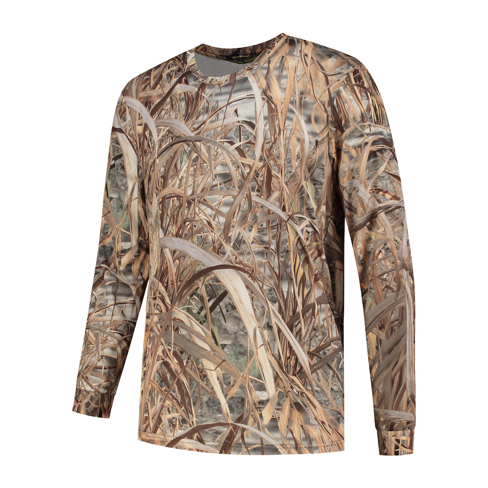 Stealth Gear T-shirt Lange Mouw Camo Rietprint maat XXL