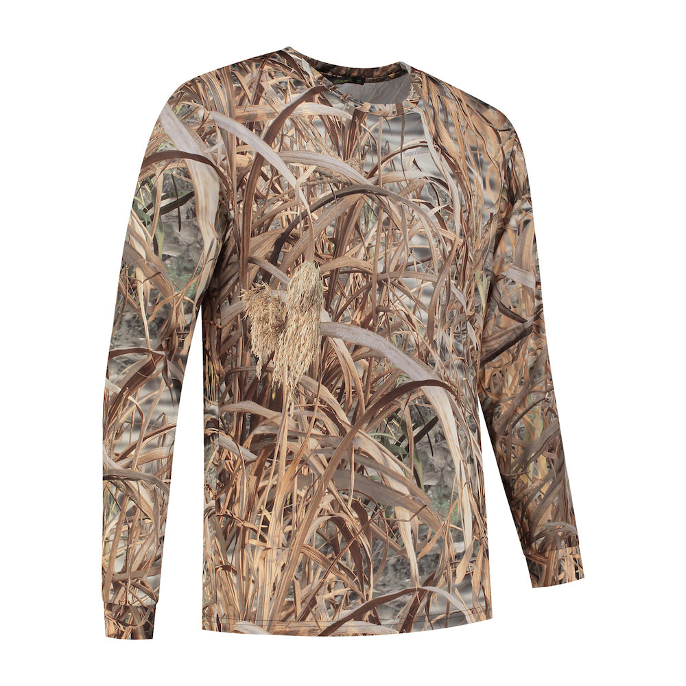 Stealth Gear T-shirt Lange Mouw Camo Rietprint maat XXL