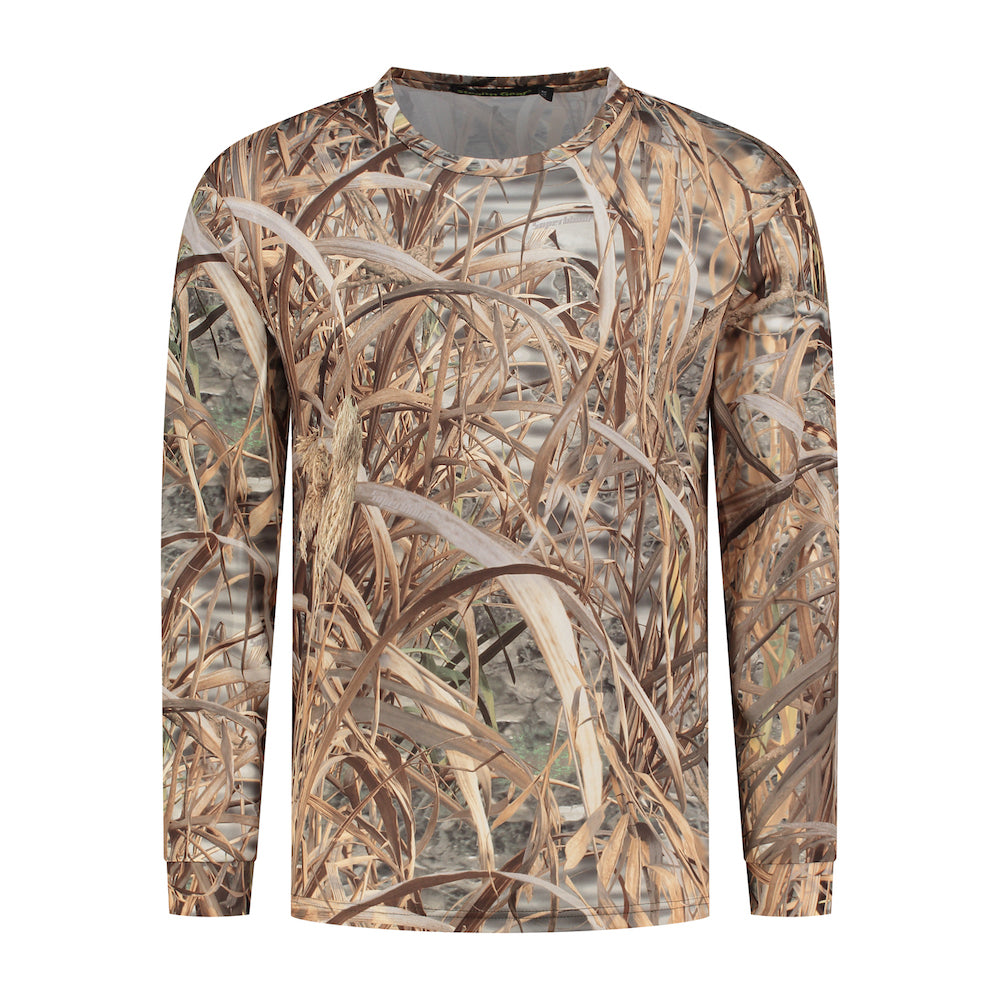 Stealth Gear T-shirt Lange Mouw Camo Rietprint maat XXL