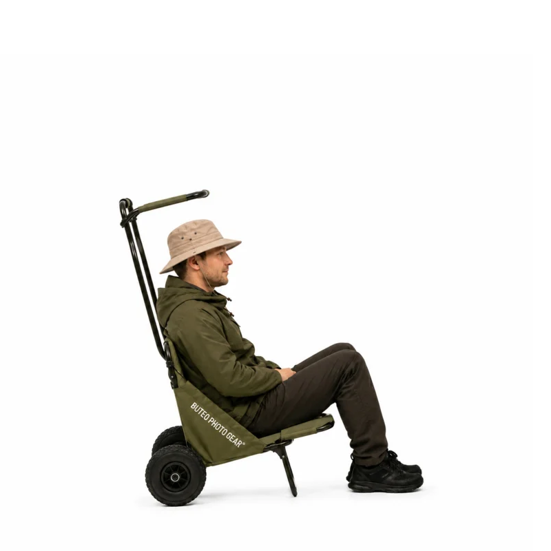 Buteo Photo Gear Transport Trolley Bosgroen met Zonnedak