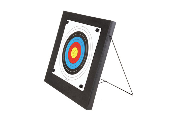 EK Archery Target Set Foam 60x60x4,8cm with Alu Stand, TargetFace, 4 Pins