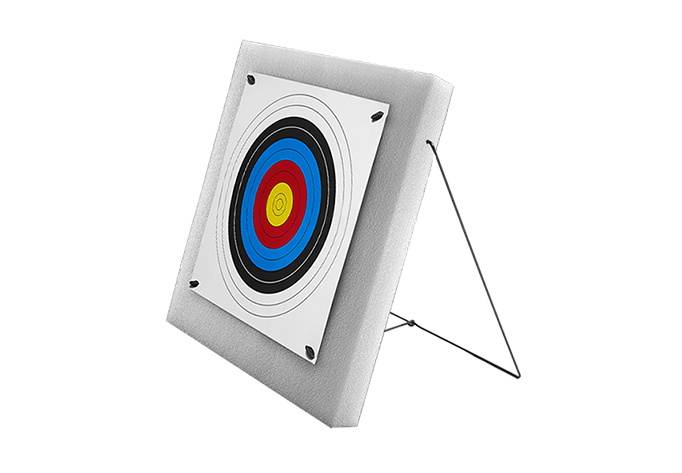 EK Archery Target Set Foam, 60x60x6,0cm up to 20lbs with Metal Stand, TargetFace, 4 pins