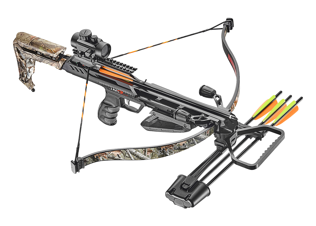 EK Archery Jag 2 Pro Folium 175lbs, Red-Dot, cocking rope, string stopper, 3 bolt quiver, 3x20" Aluminium bolts (2219)