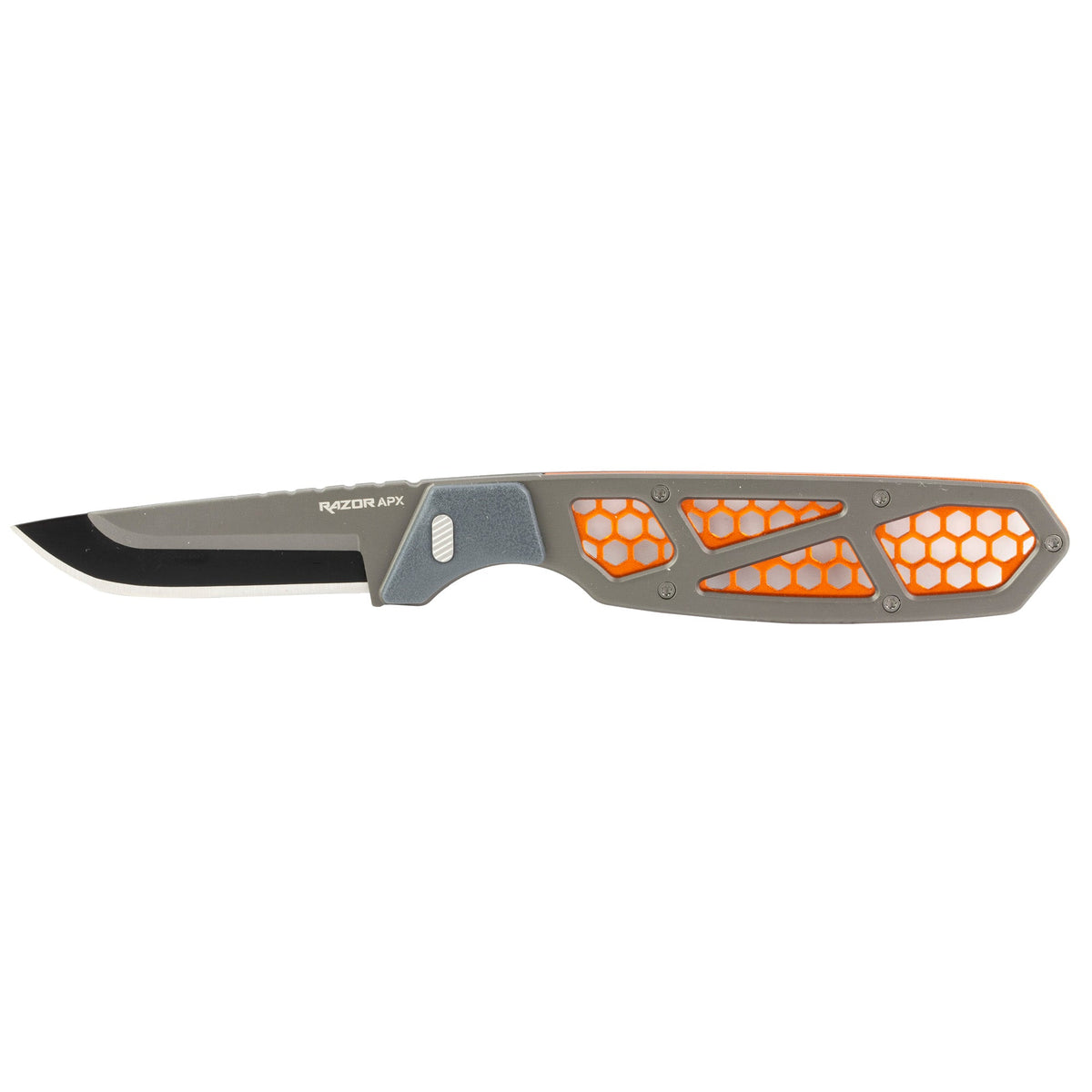 Outdoor Edge Knife Razor HTX 3,0", 420J2 Steel, Gray ABS with Soft Touch Orange TPR Handle, 193/76mm, ABS Sheath