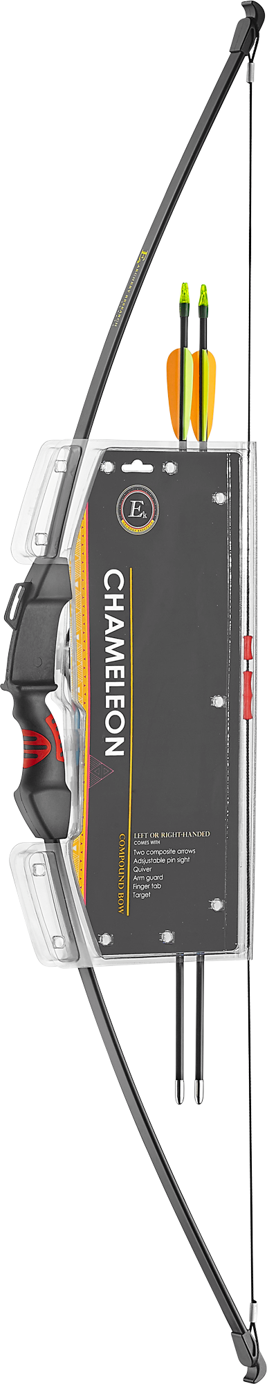 EK Archery Chameleon Recurve SET 10-15lbs, stick on rest, 1-pin brass sight, simple quiver, fingerrollers, arm-guard, target face, 2x 26" fibre Arrows (D-047-B3)