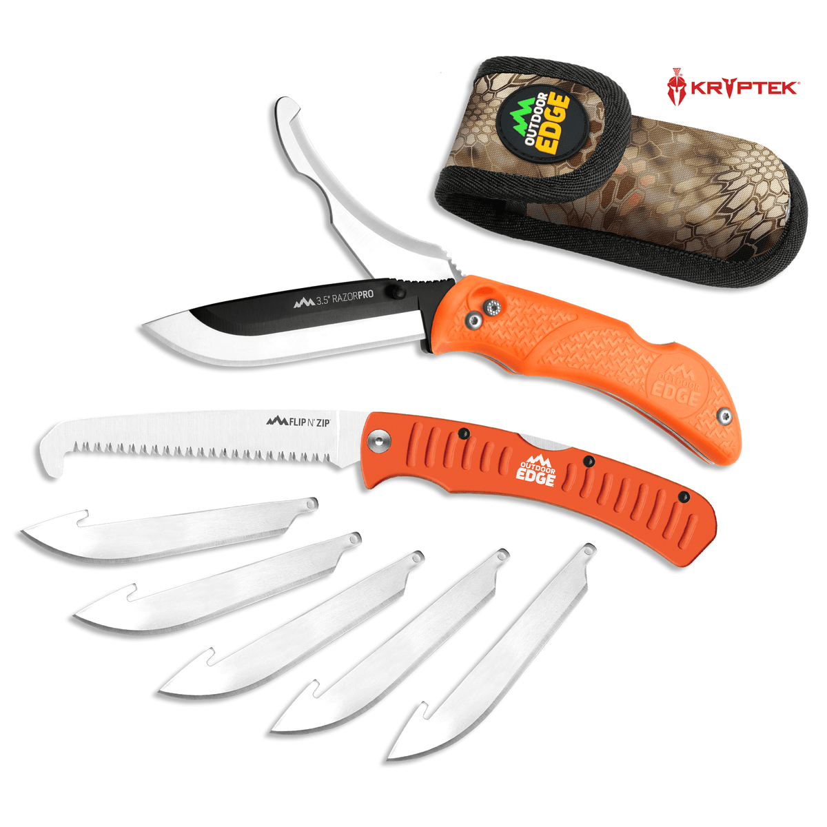 Outdoor Edge Folding Knife 3,5" RazorLite Orange, 420J2 Steel, Length 203/89mm, 6 Blades