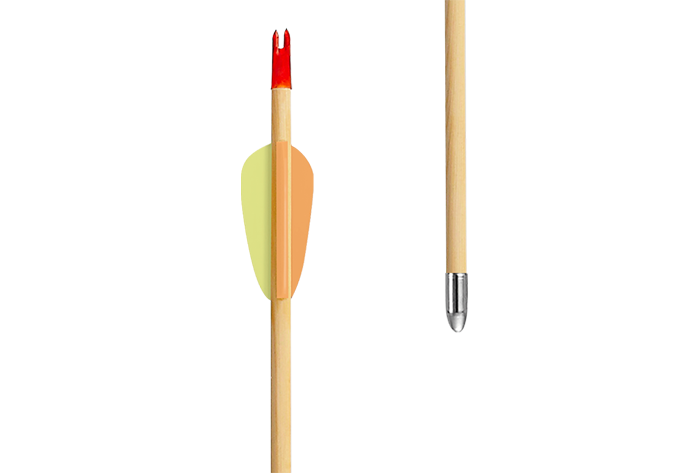 EK Archery Target Wood Arrow 28" Ø8.0MM p/5