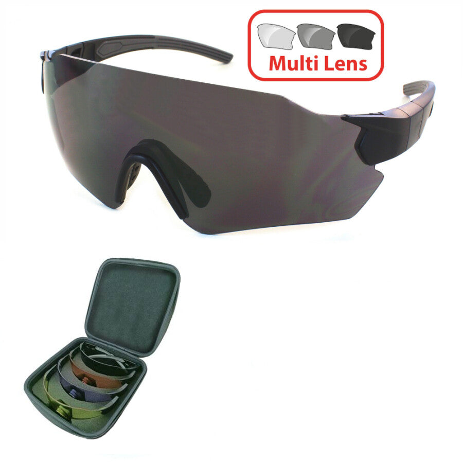 Evolution Connect X 4 black temples - Grey, Orange, Purple &amp; Yellow lens