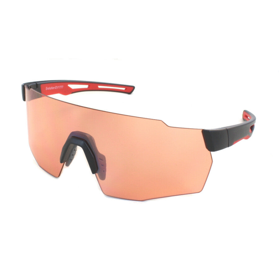 Evolution Rapide (Orange) Black &amp; Red Temples- Orange Lens