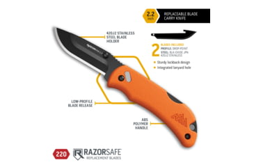 Outdoor Edge Folding Knife Razor VX5, 420J2 Steel, 190/76mm, 1K Carbon Fiber Handle, Spring Assisted