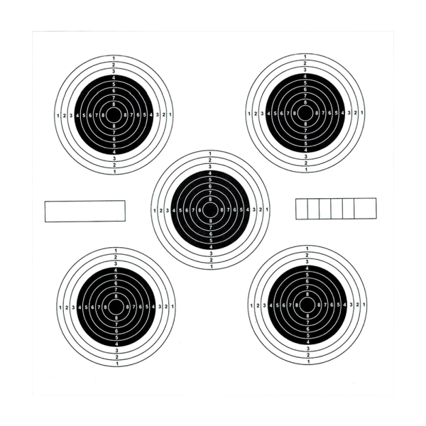Target Sports Paper Target 14x14cm, 5 Targets p/100